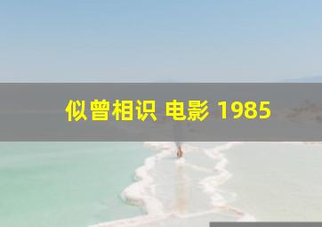 似曾相识 电影 1985